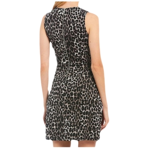 MICHAEL Michael Kors Leopard Print Scuba Dress, Size XS, Gray/Black - Picture 2 of 8